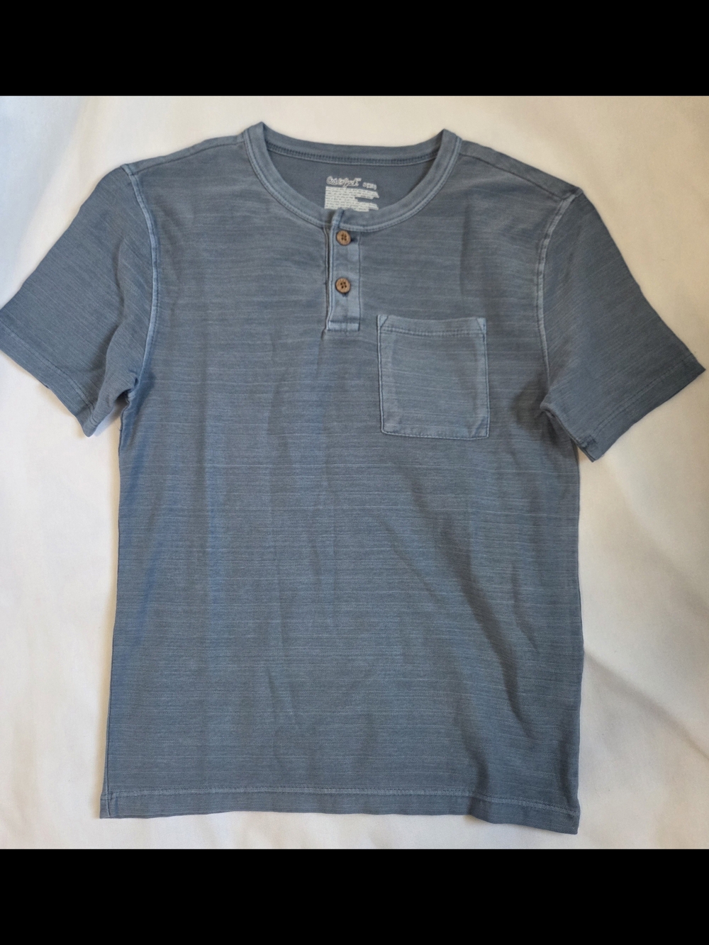 Cat & Jack Blue Short Sleeve Henley Pocket Tee